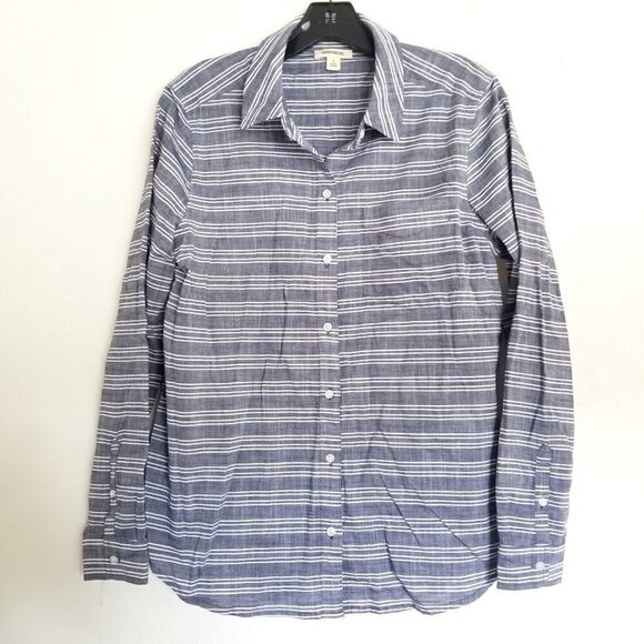 NEW Goodthreads Striped Button Up Shirt Top Small - Picture 1 of 9